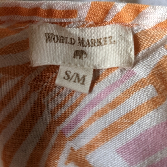 WORLD MARKET / orange and pink printed maxi dress / S/M - Picture 2 of 5